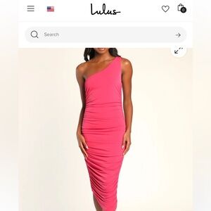 Elegant Pink One-Shoulder Dress